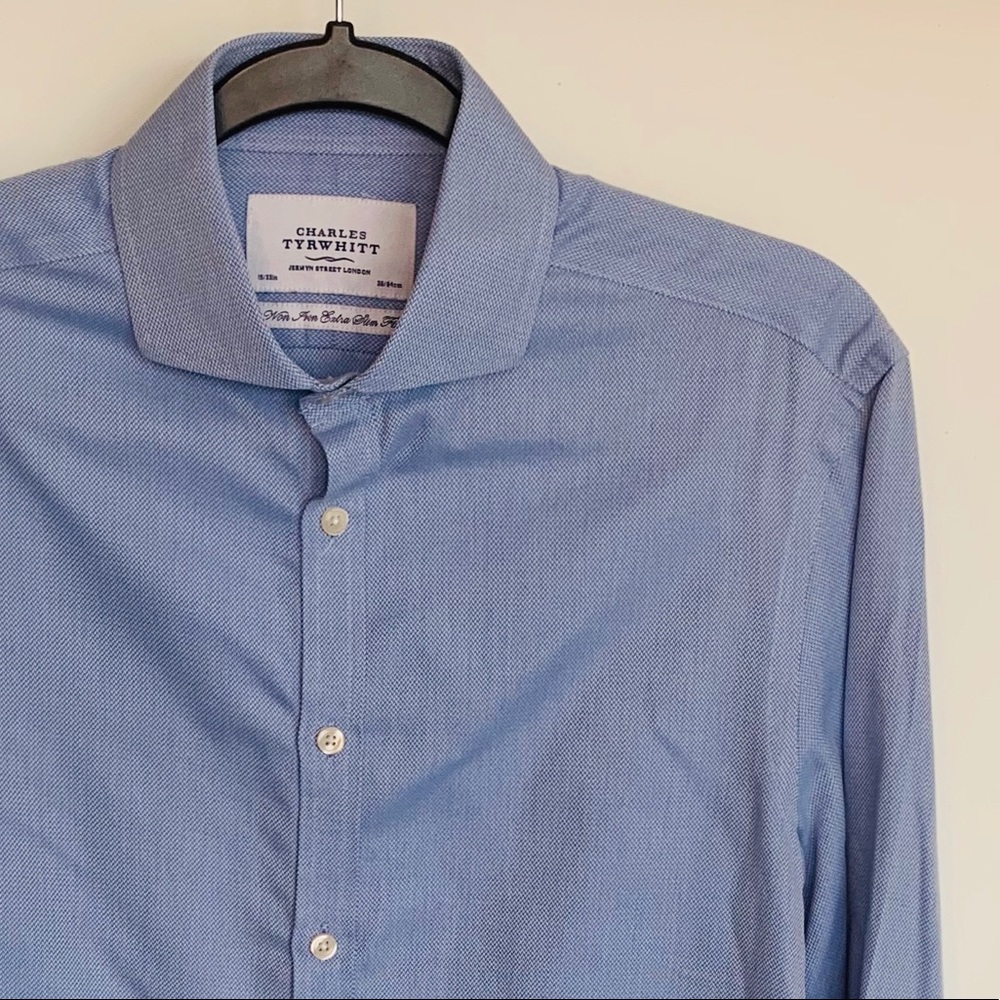 Non-Iron Extra Slim Fit Dress Shirt - Blue
